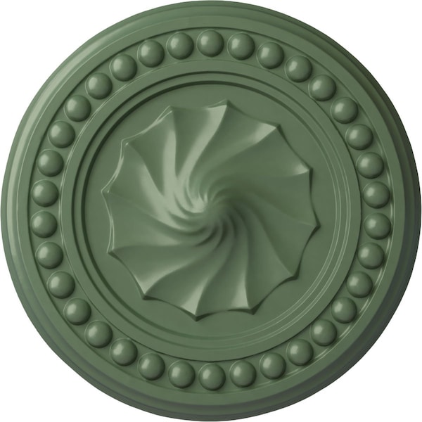 Ekena Millwork Foster Shell Ceiling Medallion (Fits Canopies up to 9 5/8"), 15 3/4"OD x 2"P, Athenian Green CM15FOAGF - main